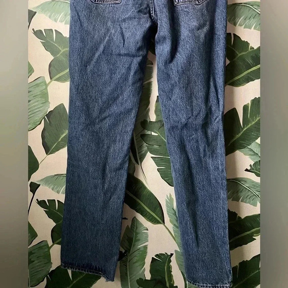 Good American Good 90s Ripped Slim Fit Straight Leg Jeans in Indigo016 Size 28 - Picture 9 of 16